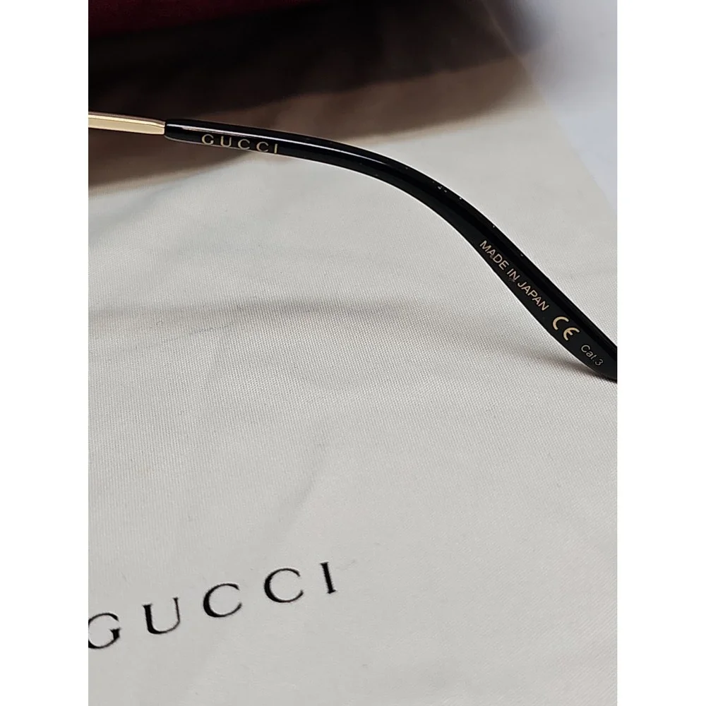 Gucci Glasses GG0672S Havana aviator Men's Sunglasses Gold Black